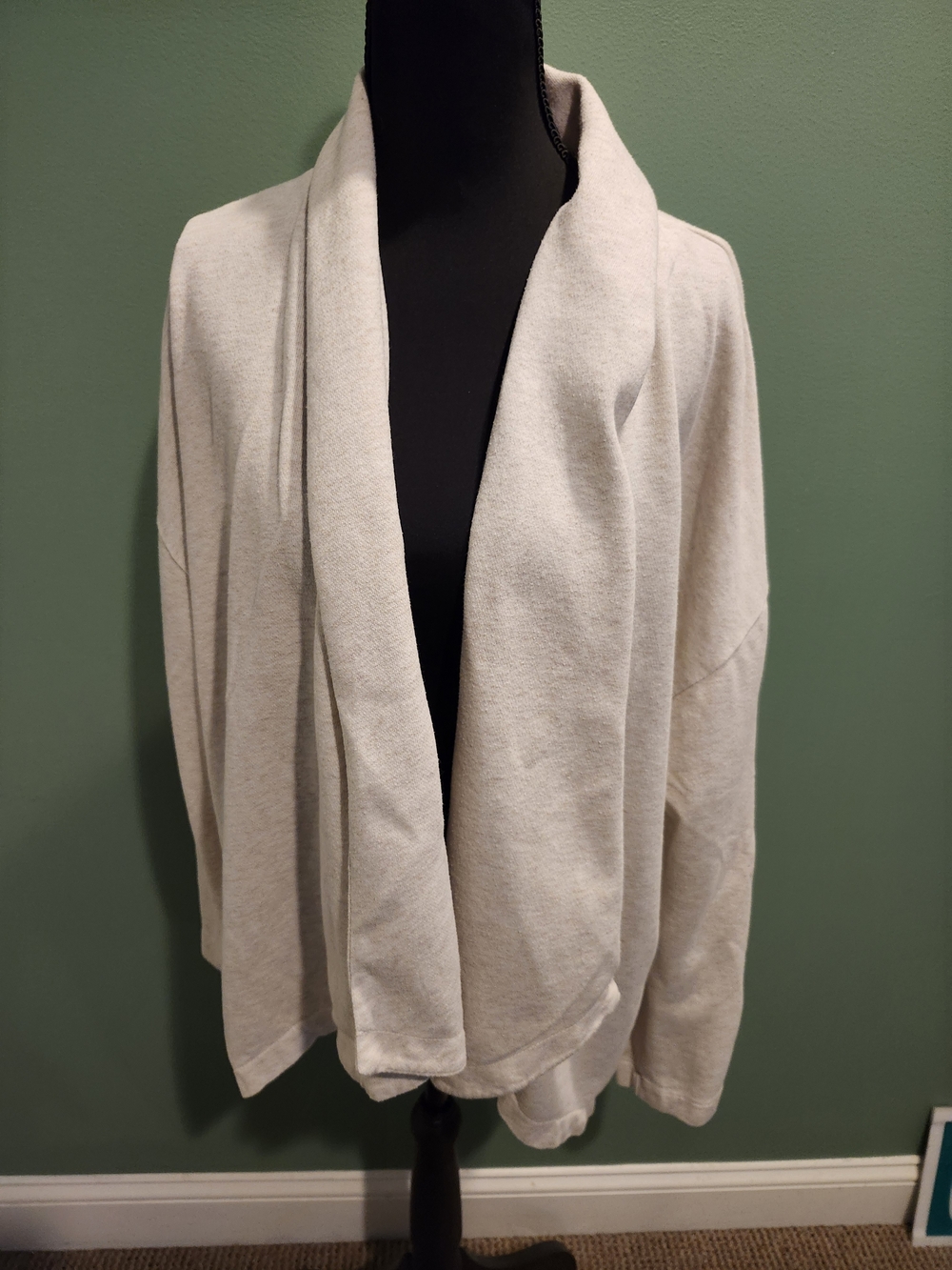 Pure Energy Light Beige Open-Front Cardigan Sweater